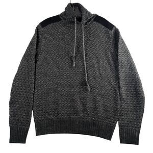 Rue 21 Men's Charcoal Gray Cowl Neck Sweater Small Diamond Pattern Long‎ Sleeve